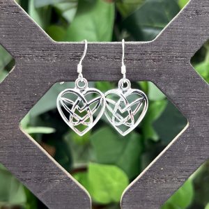 Celtic Heart Knot Sterling Silver Earrings by County Argyle