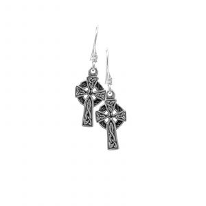Irish Cross Earrings by County Argyle hand-cast in sterling silver