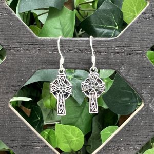 Irish Cross Earrings by County Argyle hand-cast in sterling silver
