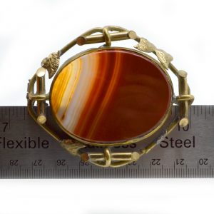 Red Agate Floral Brooch