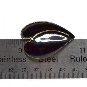 Norwegian Black Enamel Leaf Pin