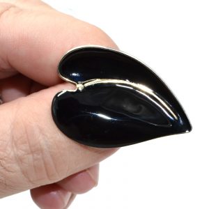 Norwegian Black Enamel Leaf Pin