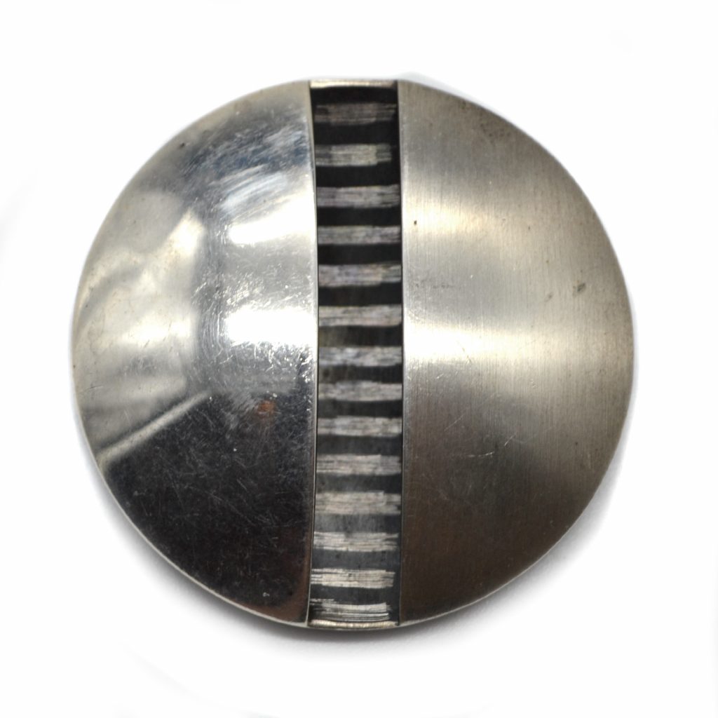 Sterling Deco Moon Brooch