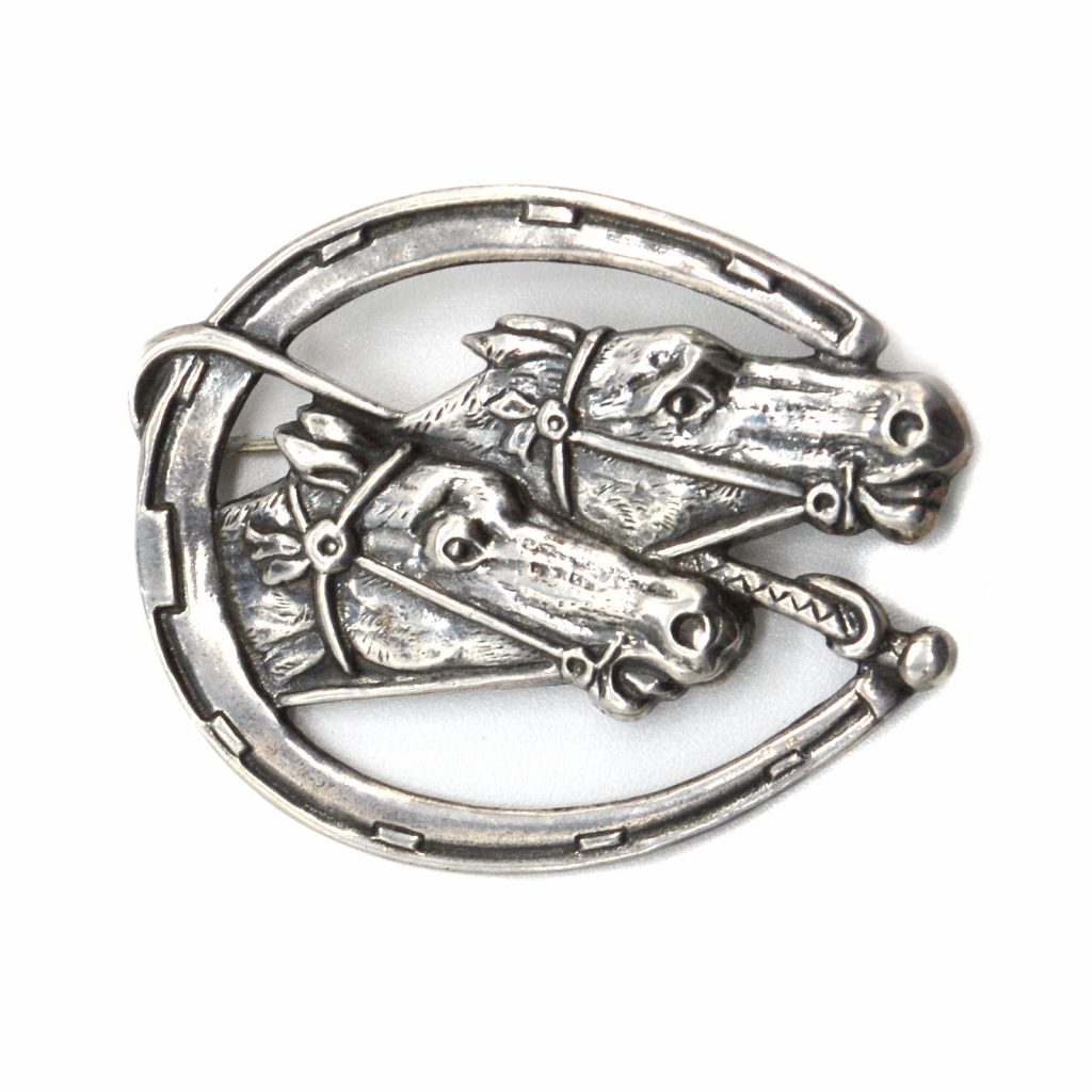 Sterling Horses Brooch