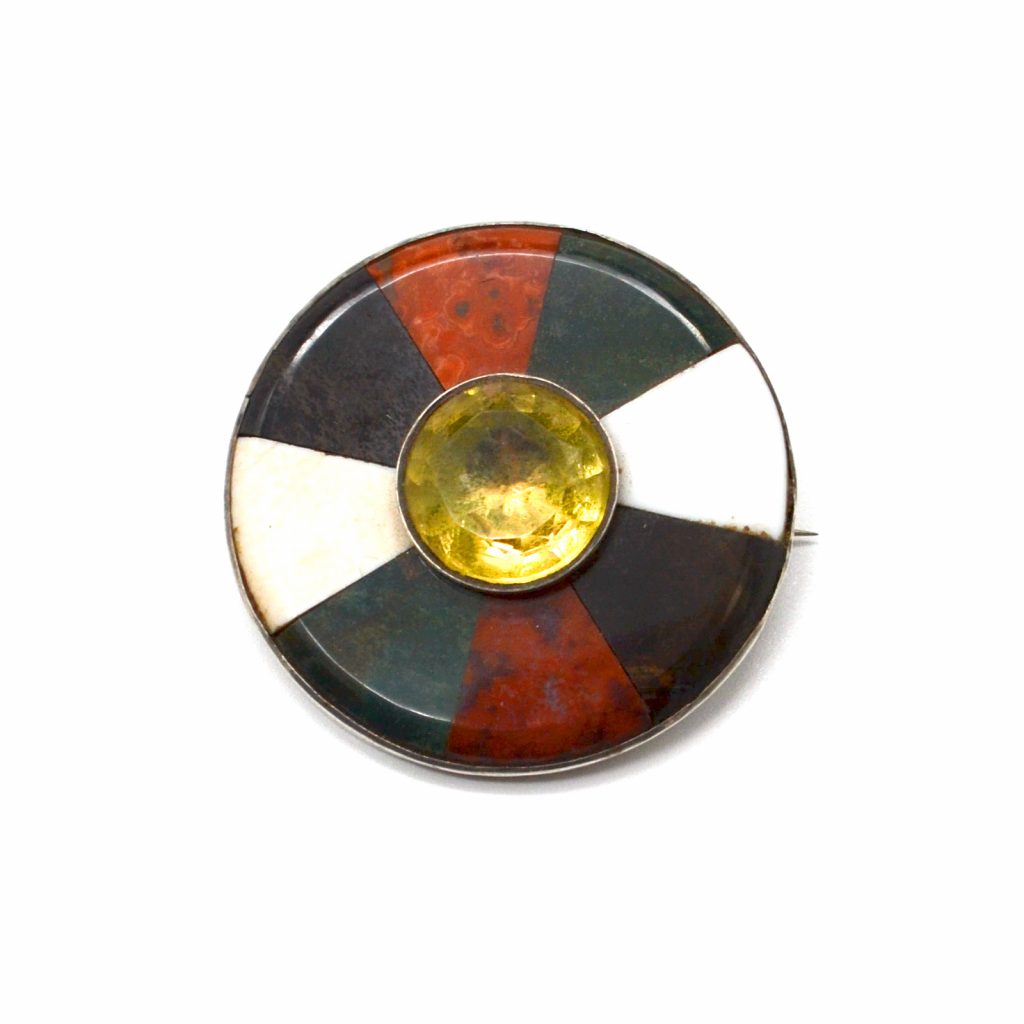 Citrine Agate Brooch