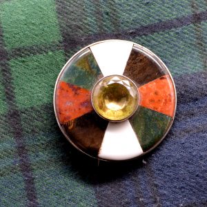 Citrine Agate Brooch