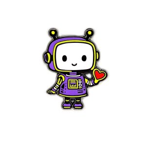 Enby Pride PrideBot Enamel Pin from the Retrograph