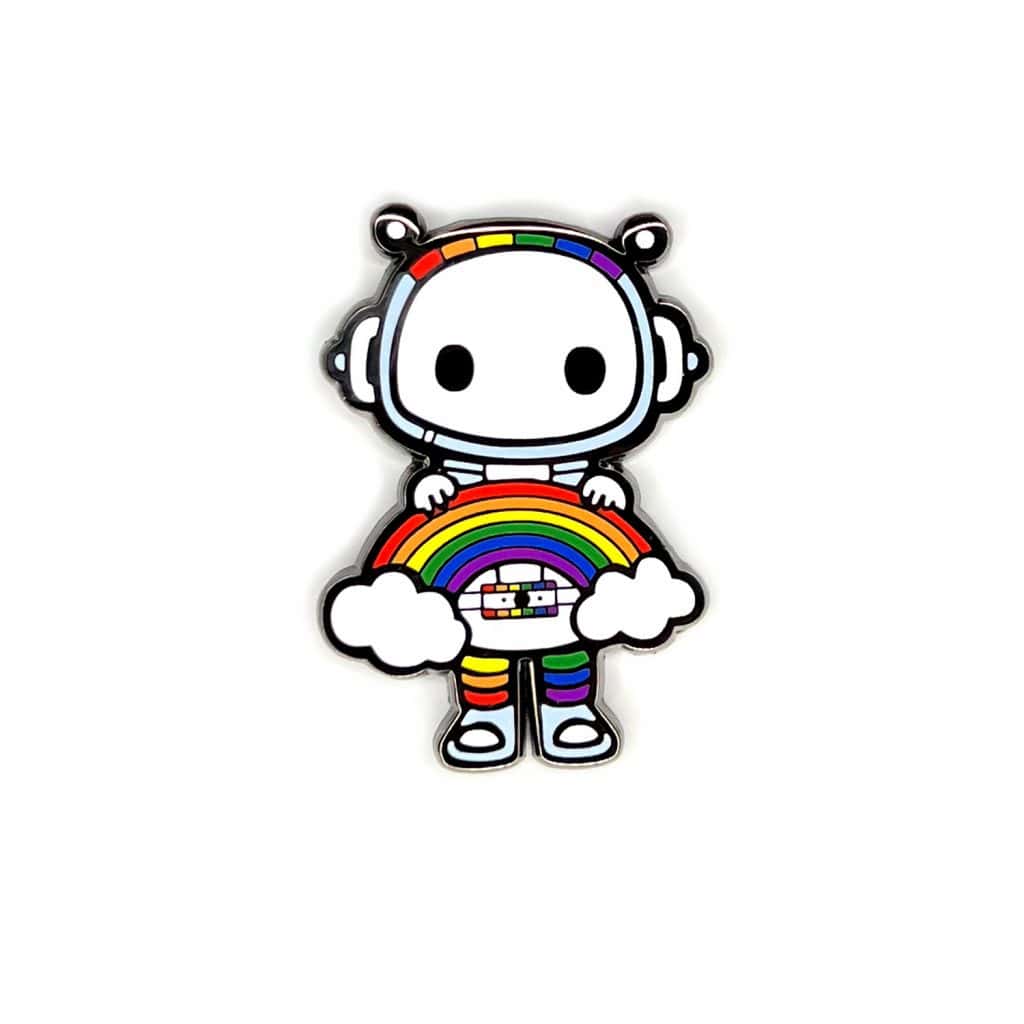 Gay Pride PrideBot Enamel Pin from the Retrograph