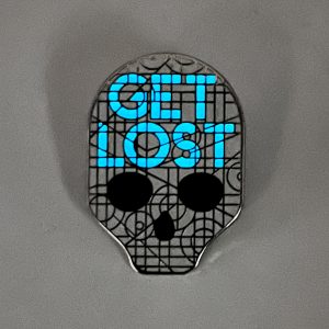Get Lost Glow in the Dark Skull Enamel Pin from Haunts & Hollows