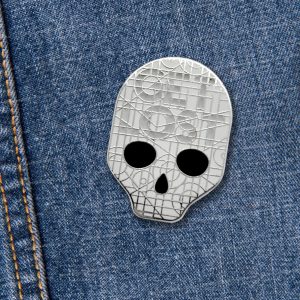 Get Lost Glow in the Dark Skull Enamel Pin from Haunts & Hollows