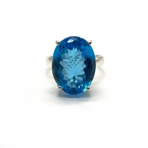 Swiss blue topaz ring