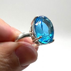 Swiss blue topaz ring