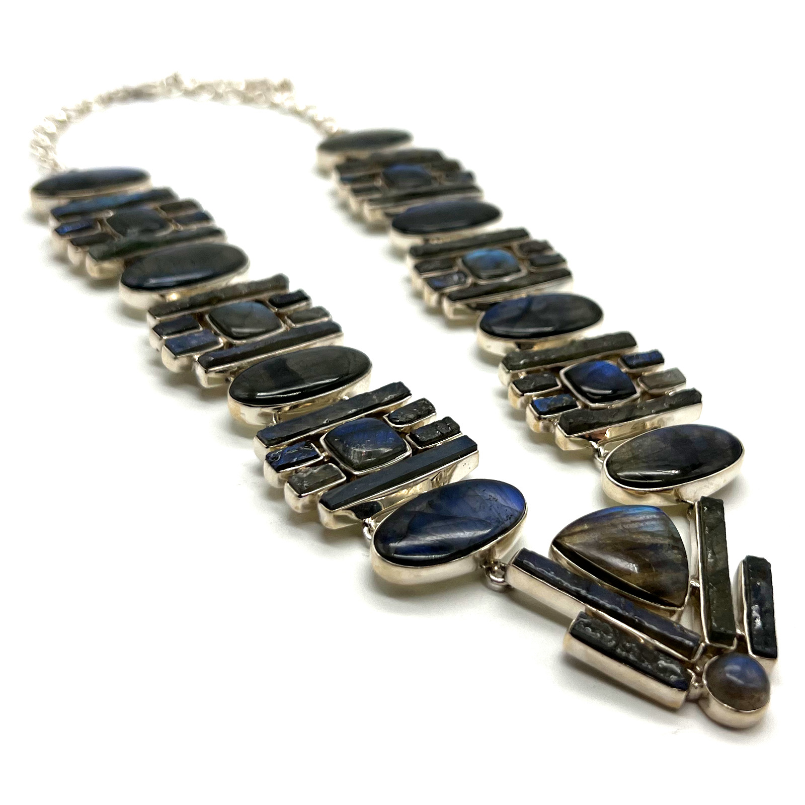 Sterling & Labradorite Necklace by Jeff — 246 Carats with Adjustable 20” Chain $900